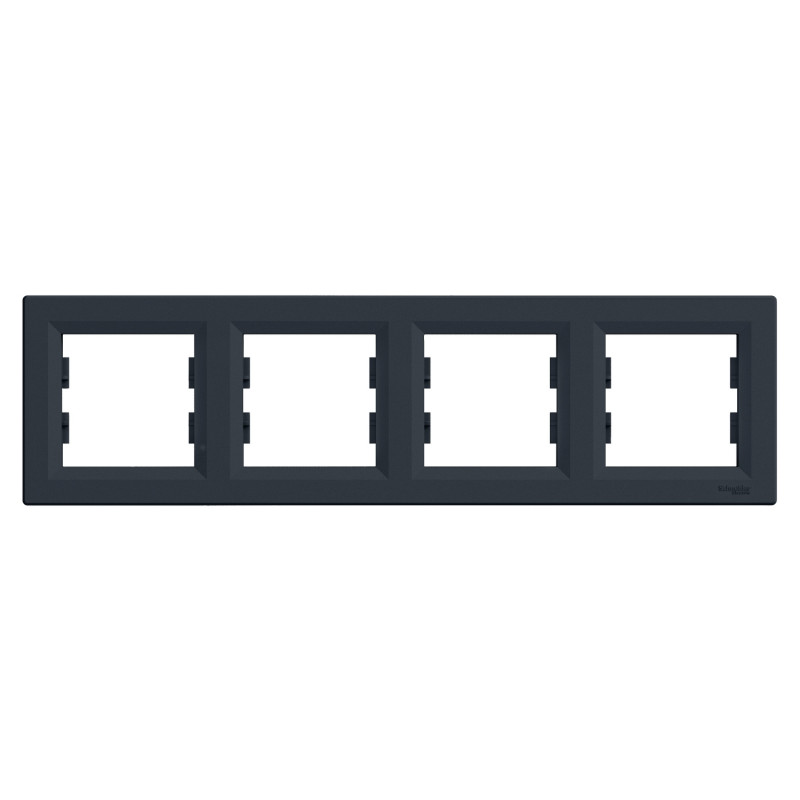 Рамка 4-постова Schneider Electric Asfora горизонтальна пластик антрацит EPH5800471