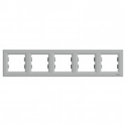 Рамка 5-постова Schneider Electric Asfora горизонтальна пластик алюміній EPH5800561