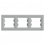 3-постова рамка Schneider Electric Asfora горизонтальна пластик алюміній EPH5800361