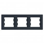 3-постова рамка Schneider Electric Asfora горизонтальна пластик антрацит EPH5800371