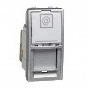 Компьютерная розетка Schneider Electric Unica RJ45 категория 6 FTP 1 модуль алюминий MGU3.416.30