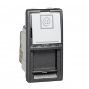 Компьютерная розетка Schneider Electric Unica RJ45 категория 6 FTP 1 модуль графит MGU3.416.12