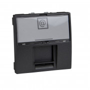 Компьютерная розетка Schneider Electric Unica RJ45 категория 6 UTP 2 модуля графит MGU3.415.12