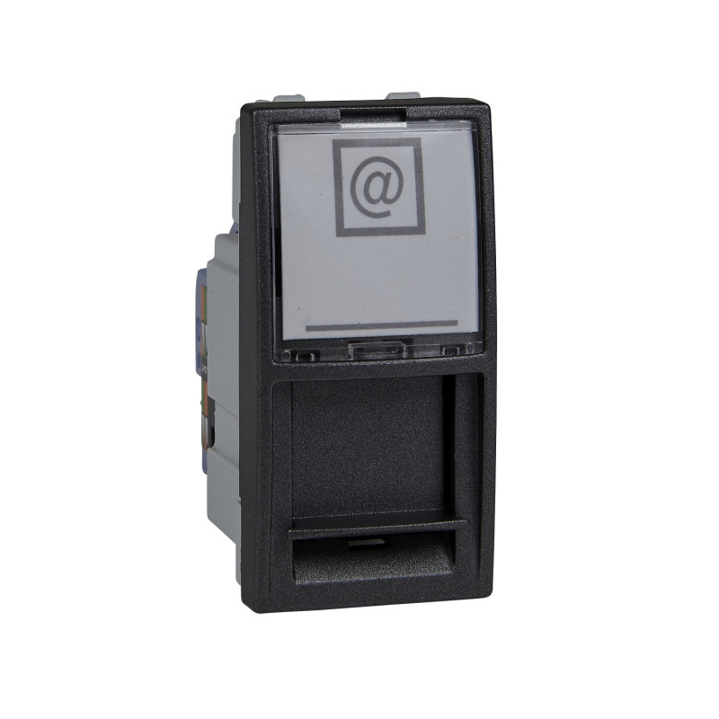 Компьютерная розетка Schneider Electric Unica RJ45 категория 6 UTP 1 модуль графит MGU3.414.12