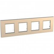 Рамка 4-постовая Schneider Electric Unica Quadro медь MGU6.708.56