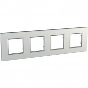 Рамка 4-постова Schneider Electric Unica Quadro сріблястий MGU6.708.55