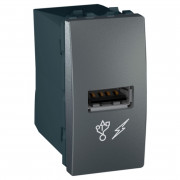 Розетка USB Schneider Electric Unica 1-модуль графит MGU3.428.12