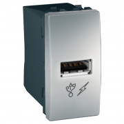 Розетка USB Schneider Electric Unica 1-модуль алюминий MGU3.428.30