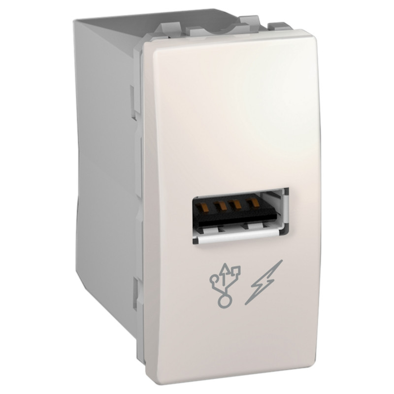 Розетка USB Schneider Electric Unica 1-модуль слонова кістка MGU3.428.25