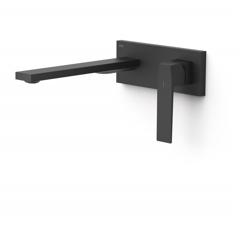 Змішувач для раковини Tres Slim Exclusive настінний одноважільний чорний матовий 20230012NM