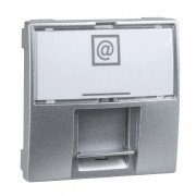 Компьютерная розетка Schneider Electric Unica RJ45 категория 6 FTP 2 модуля алюминий MGU3.417.30