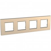 Рамка 4-постовая Schneider Electric Unica Quadro медь MGU6.708.56