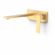 Смеситель для раковины Tres Slim Exclusive настенный однорычажный золото матовый 20230012OM