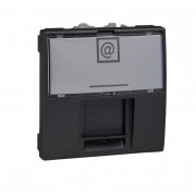 Накладка для конекторів Schneider Electric Unica RJ45 2 модулі графіт MGU9.460.12