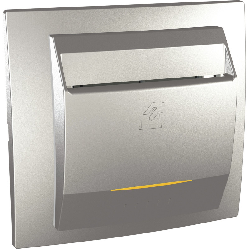 Вимикач Schneider Electric Unica картковий з підсвічуванням алюміній MGU3.283.30