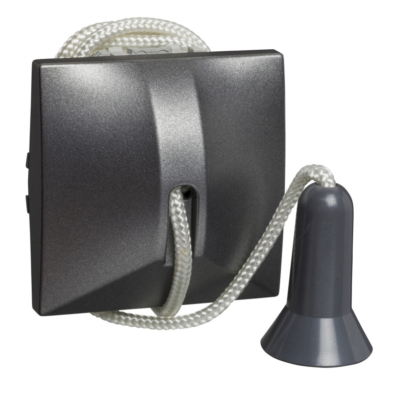 Вимикач Schneider Electric Unica кнопковий зі шнурком графіт MGU3.226.12