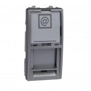 Накладка для конекторів Schneider Electric Unica RJ45 1 модуль алюміній MGU9.461.30