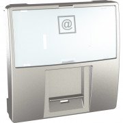 Накладка для конекторів Schneider Electric Unica RJ45 2 модулі алюміній MGU9.460.30