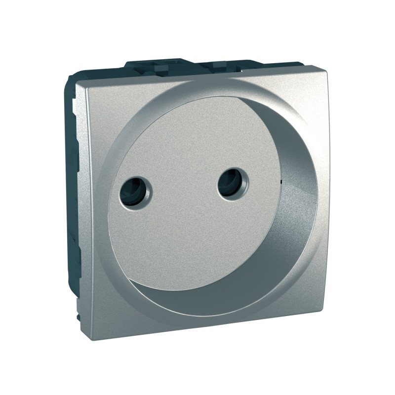 Розетка Schneider Electric Unica с защитными шторками 16А алюминий MGU3.033.30