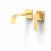 Смеситель для раковины Tres Slim Exclusive настенный однорычажный золото 20230003OR