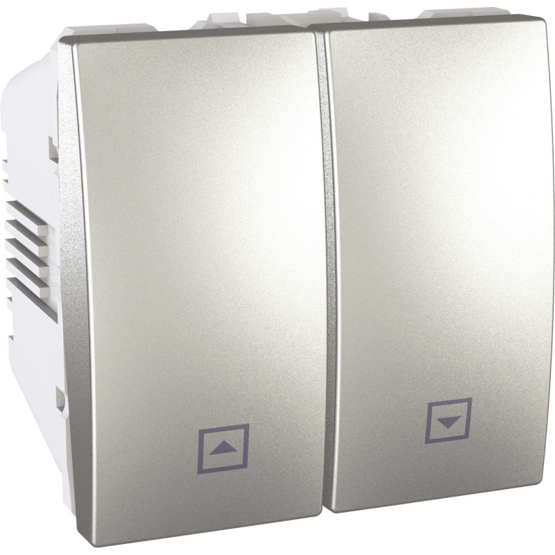 Выключатель для жалюзи Schneider Electric Unica 2 модуля алюминий MGU3.207.30