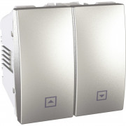 Вимикач для жалюзі Schneider Electric Unica 2 модуля алюміній MGU3.207.30