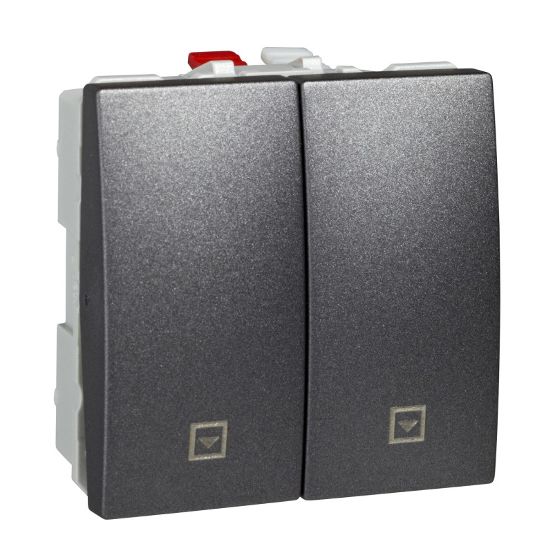 Выключатель для жалюзи Schneider Electric Unica 2 модуля графит MGU3.207.12