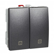 Вимикач для жалюзі Schneider Electric Unica 2 модуля графіт MGU3.207.12