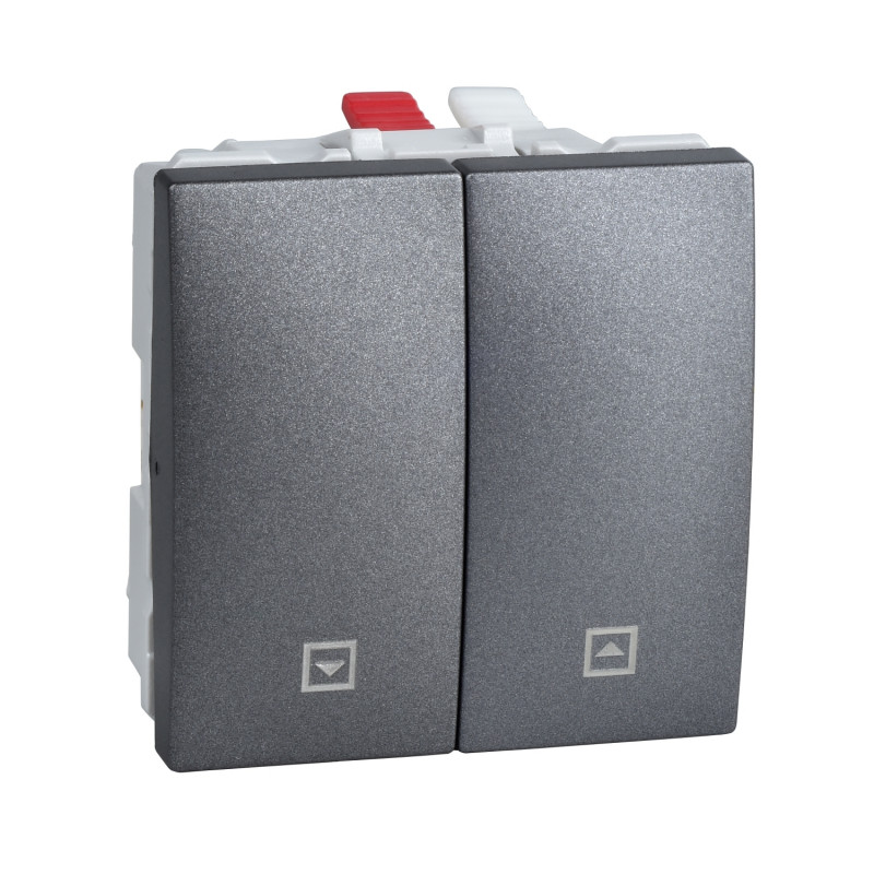 Вимикач для жалюзі Schneider Electric Unica 2 модуля графіт MGU3.208.12