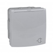 Розетка Schneider Electric Unica с заземлением с защитными шторками крышкой белый MGU3.037.18TA