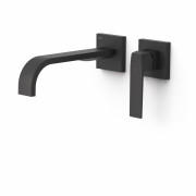 Смеситель для раковины Tres Slim Exclusive настенный однорычажный черный матовый 20230004NM