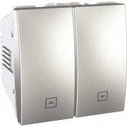 Вимикач для жалюзі Schneider Electric Unica 2 модуля алюміній MGU3.207.30