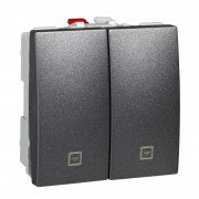 Вимикач для жалюзі Schneider Electric Unica 2 модуля графіт MGU3.207.12