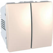 Выключатель Schneider Electric Unica 2-клавишный схема 5 слоновая кость MGU3.211.25