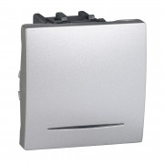 Выключатель проходной Schneider Electric Unica схема 6  с подсветкой алюминий MGU3.263.30N