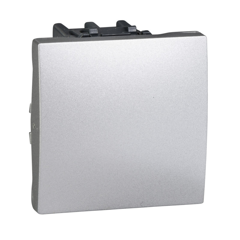 Вимикач Schneider Electric Unica 1-клавішний схема 1 алюміній MGU3.261.30