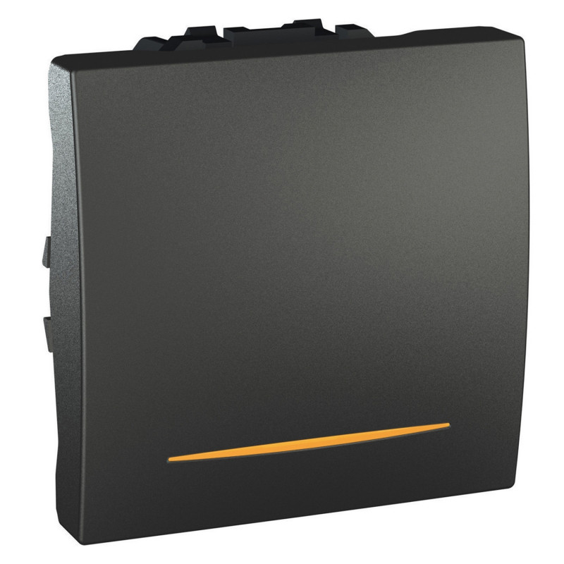 Вимикач Schneider Electric Unica 1-клавішний схема 1 з індикацією графіт MGU3.261.12S