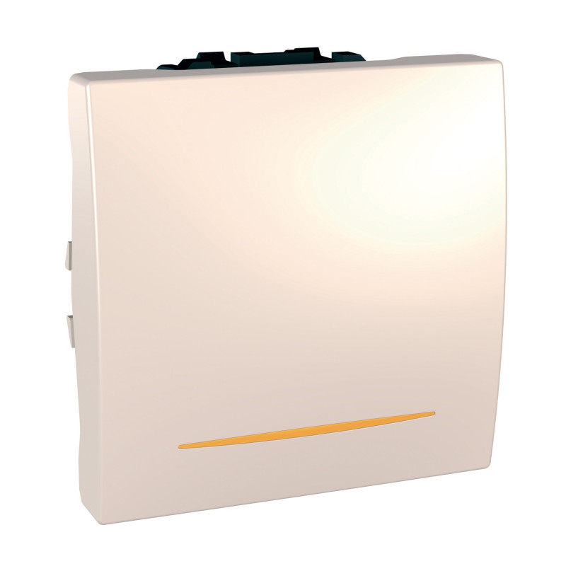 Вимикач Schneider Electric Unica 1-клавішний схема 1 з індикацією слонова кістка MGU3.261.25S