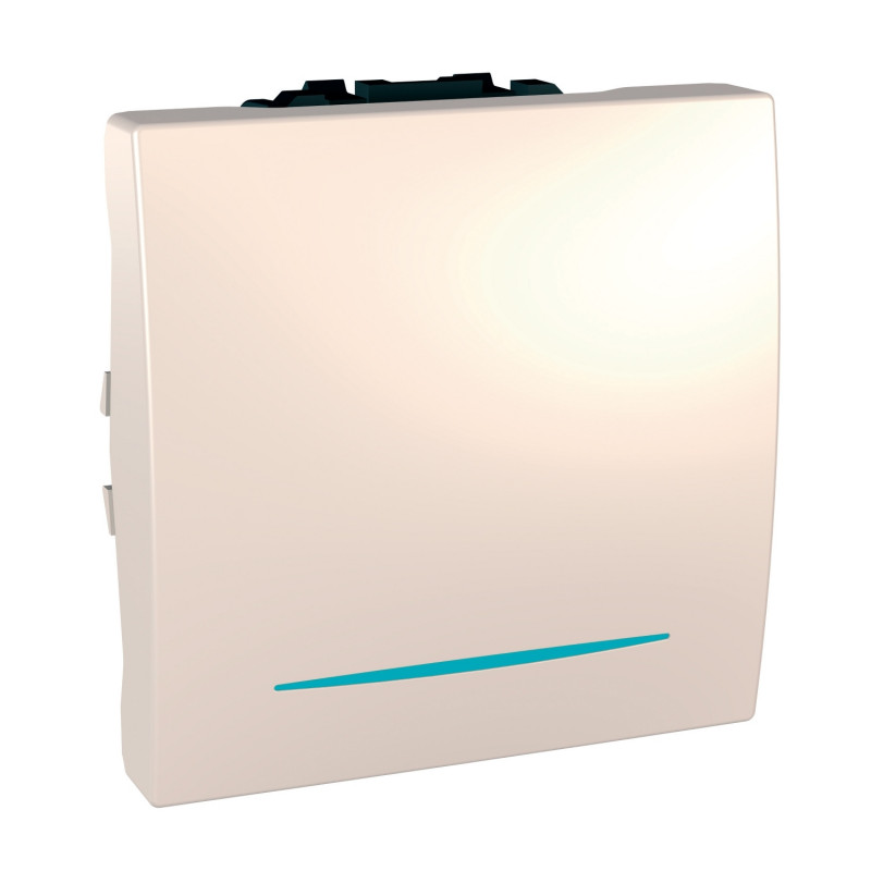 Вимикач Schneider Electric Unica 1-клавішний схема 1 з підсвічуванням слонова кістка MGU3.261.25N