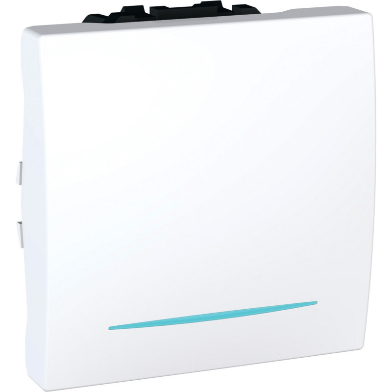 Вимикач Schneider Electric Unica 1-клавішний схема 1 з підсвічуванням білий MGU3.261.18N