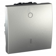 Выключатель Schneider Electric Unica 1-клавишный 2-полюсный схема 2 алюминий MGU3.262.30