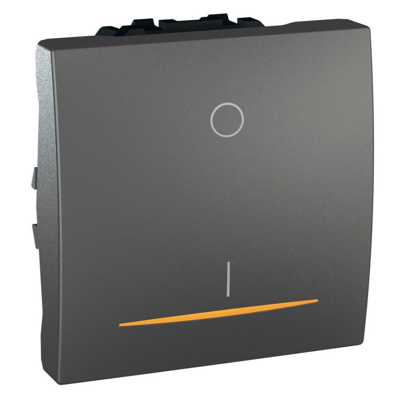 Вимикач Schneider Electric Unica 2-полюсна схема 2 з індикацією графіт MGU3.262.12S