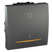 Выключатель Schneider Electric Unica 2-полюсный схема 2 с индикацией графит MGU3.262.12S