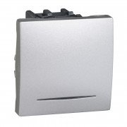 Выключатель проходной Schneider Electric Unica схема 6  с подсветкой алюминий MGU3.263.30N