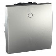 Вимикач Schneider Electric Unica 1-клавішний 2-полюсний схема 2 алюміній MGU3.262.30