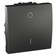 Выключатель Schneider Electric Unica 1-клавишный 2-полюсный схема 2 графит MGU3.262.12