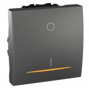 Выключатель Schneider Electric Unica 2-полюсный схема 2 с индикацией графит MGU3.262.12S