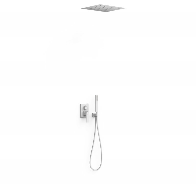 Душова система прихованого монтажу Tres Slim Exclusive з одноважільним змішувачем білий матовий 20228006BM