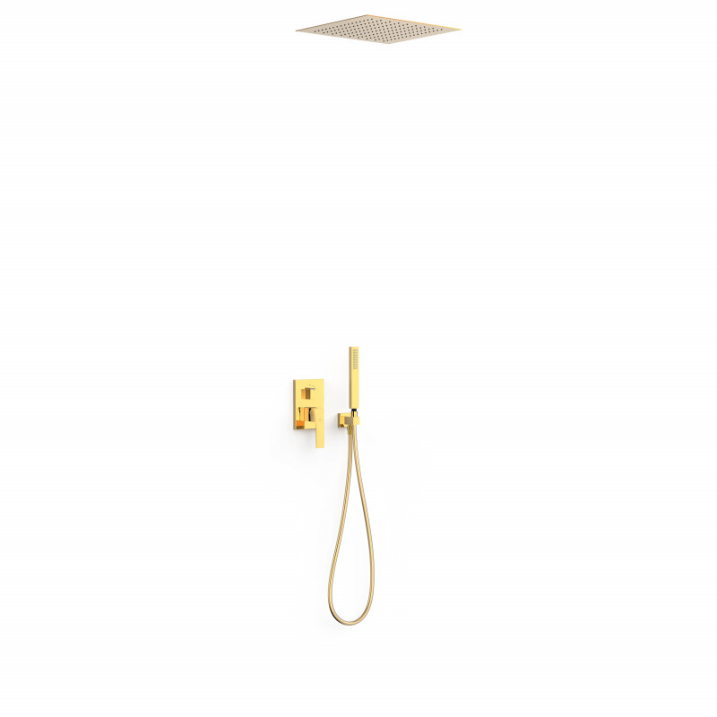 Душевая система скрытого монтажа Tres Slim Exclusive с однорычажным смесителем золото 20228006OR