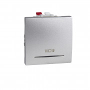 Кнопка звонка Schneider Electric Unica с подсветкой и символом Звонок алюминий MGU3.206.30CN